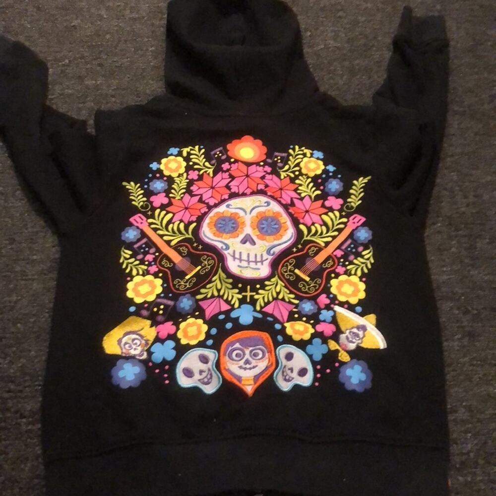 Disney Parks Merch Youth Size Medium Coco Seize Your Moment Zip up Hoodie Pixar - Picture 7 of 9